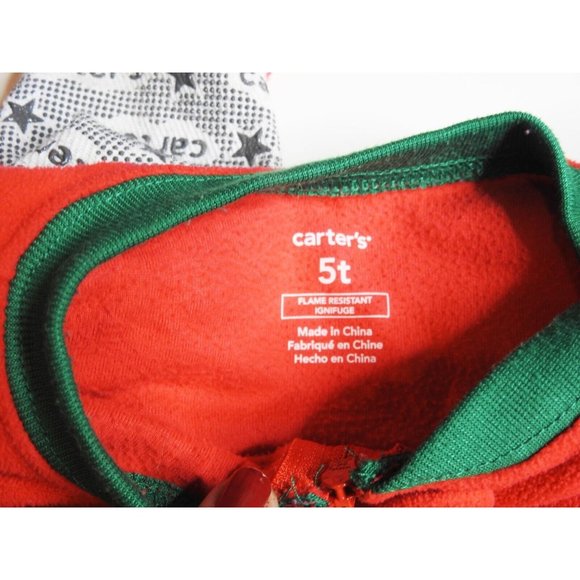 Carter's 5T Reindeer-themed Christmas Feet Pajama - Cozy, Red & Festive! - Picture 3 of 5